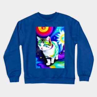 Cosmic Graceful Kawaii Cat Crewneck Sweatshirt